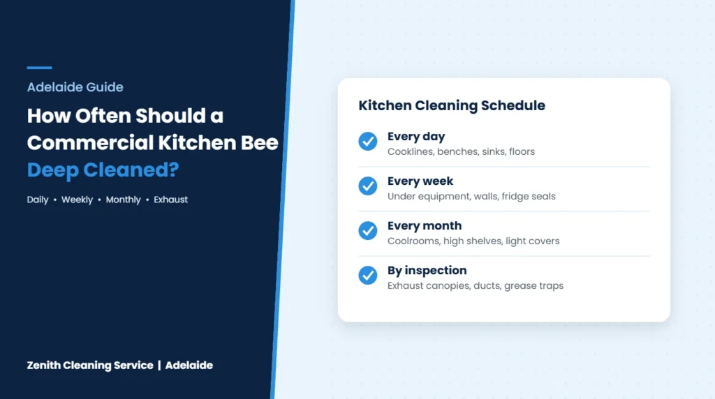 Commercial kitchen deep cleaning schedule for Adelaide restaurants and cafés